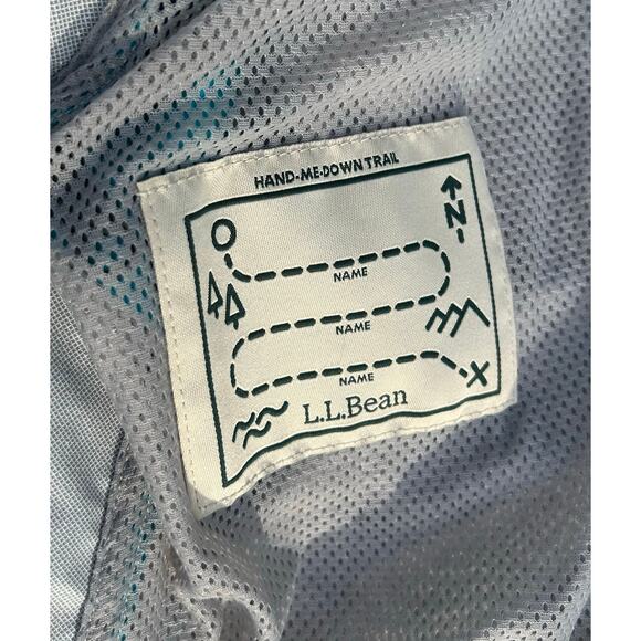 L.L. Bean Kids Waterproof Rain Jacket Hooded Teal Size L 14–16 - Picture 3 of 5